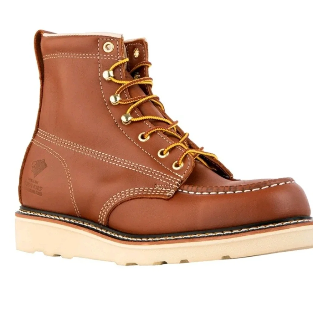 Herman Survivors Oakridge Steel Toe Work Boots Brown Leather Mens 7.5
